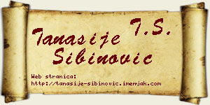 Tanasije Sibinović vizit kartica